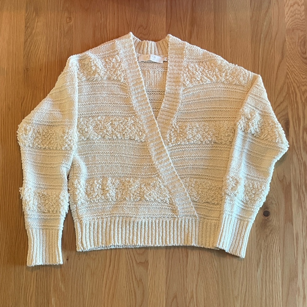 Astr Cozy Cream Textured Women's Sweater